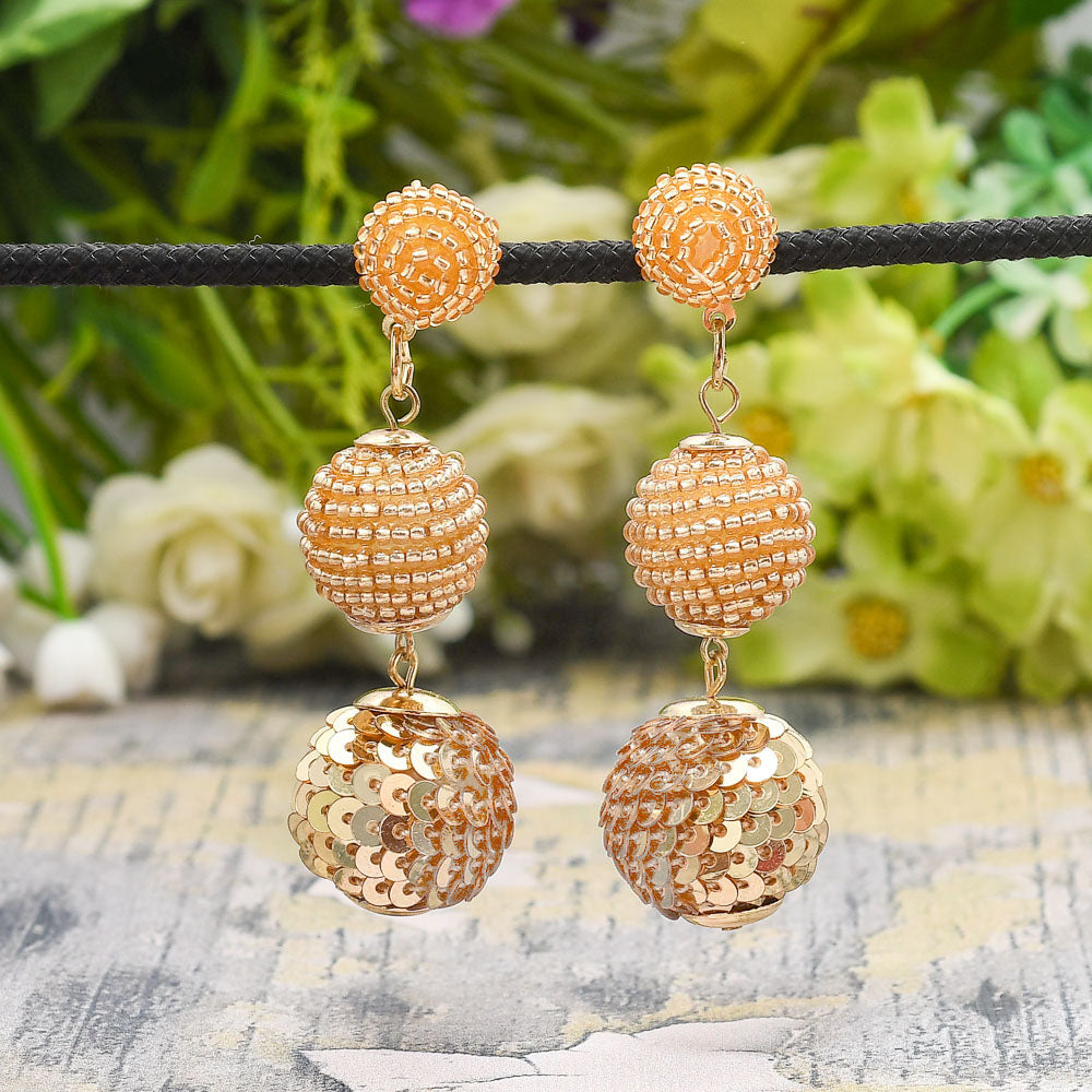 Colorful Beaded Earrings,Hoop Dangle Earrings, Bohemia Drops Earrings, Tassel Earrings FER1027-2