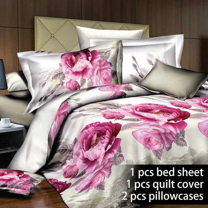 2017 New 3D Bedding Set for Weddings (4 Pieces)