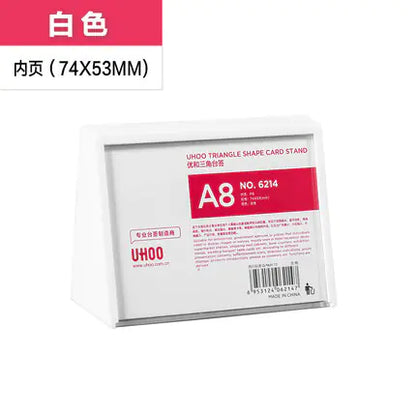 Triangular Table Sign with QR Code - White 6213 Model