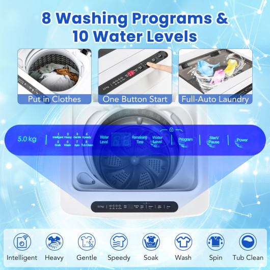 Full-Automatic Washing Machine Washer and Spin Combo-Grey-8