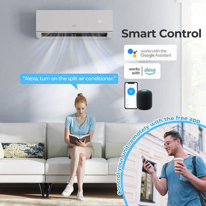 Energy Star Certified 12000 BTU 24 SEER2 115V Ductless Mini Split Air Conditioner and Heater WiFi E-2