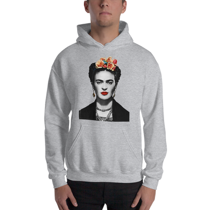 Frida Kahlo With Flowers Poster Artwork Unisex Hoodie-2