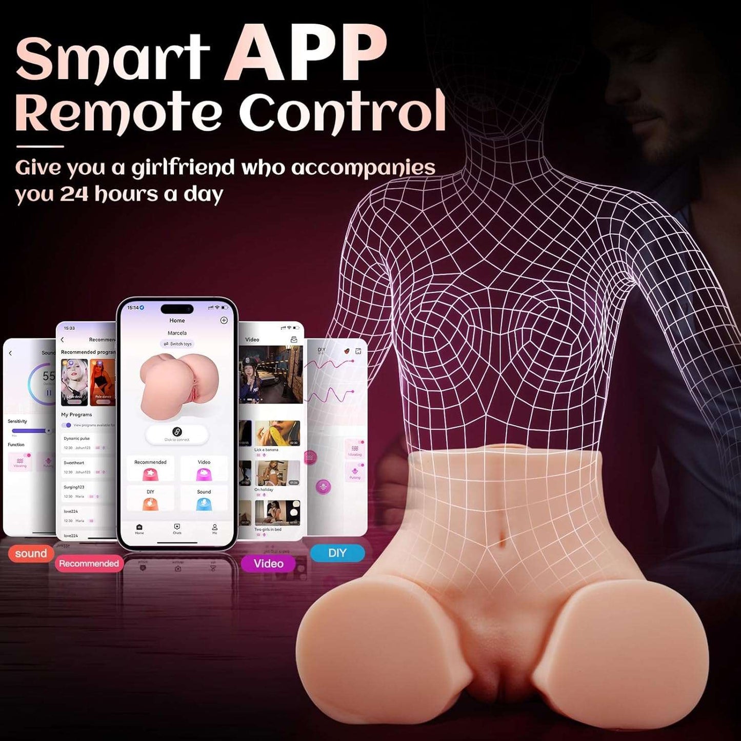 FantasyMuse 5.8lbs Vibrating Sex Doll Masturbator-3