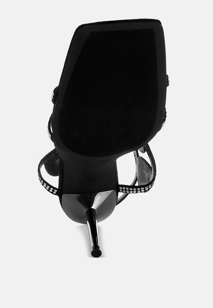 Fialka Diamante & Rhinestones Stiletto Sandals-3