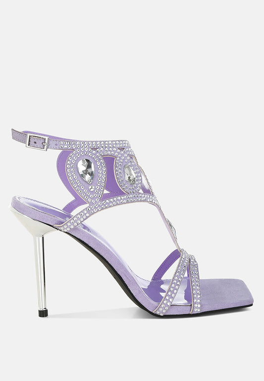 Fialka Diamante & Rhinestones Stiletto Sandals-0