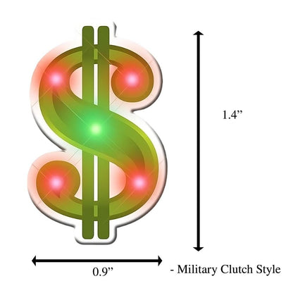 Dollar Sign Flashing Body Light Lapel Pins-1