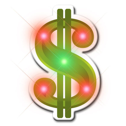 Dollar Sign Flashing Body Light Lapel Pins-0
