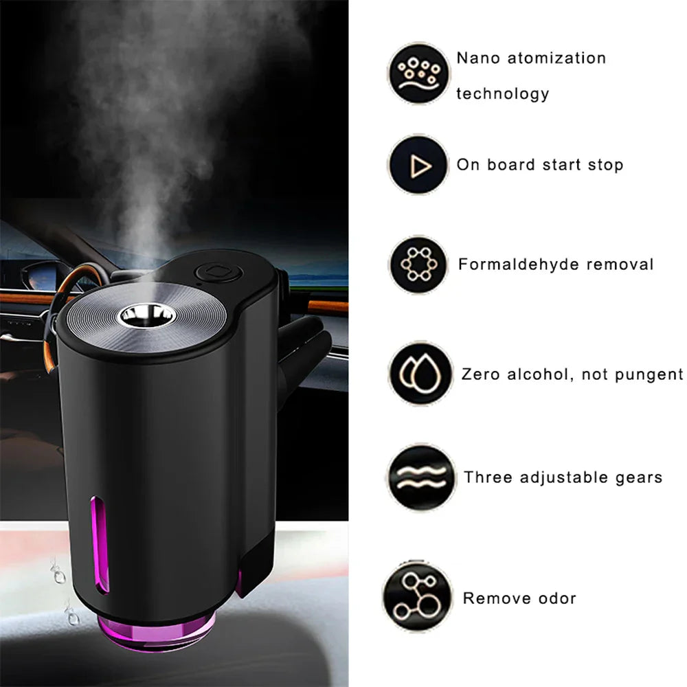 Car Air Freshener Aroma Diffuser with 3 Essential Oils-4