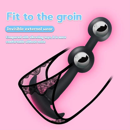 DualPleasure Inflatable Anal Plug with Dual Metal Beads-3