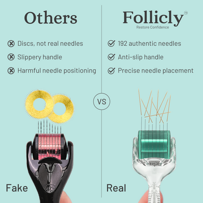 Follicly™ Derma Roller - 192 Authentic Titanium Microneedles-2