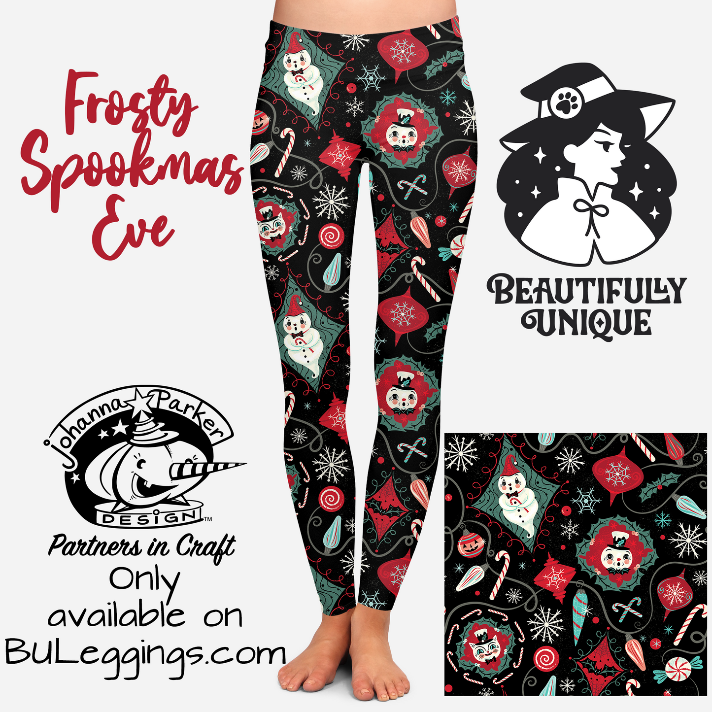 Frosty Spookmas Eve (Johanna Parker Exclusive) - High-quality Handcrafted Vibrant Leggings-1