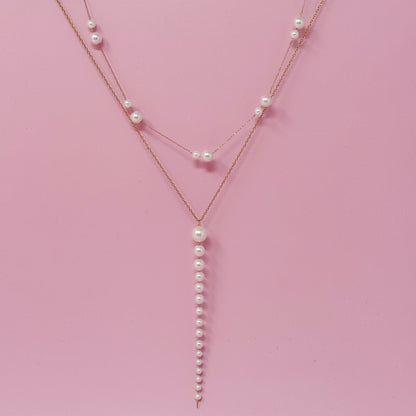 Lovely Lady Dainty Pearl Necklace-2
