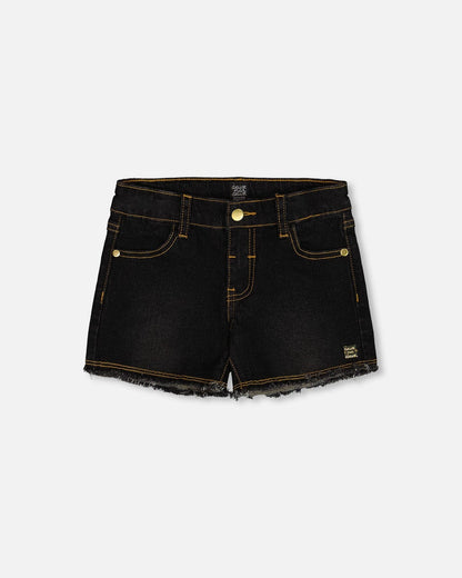 Jean Short With Embroidery Black Jeans-0