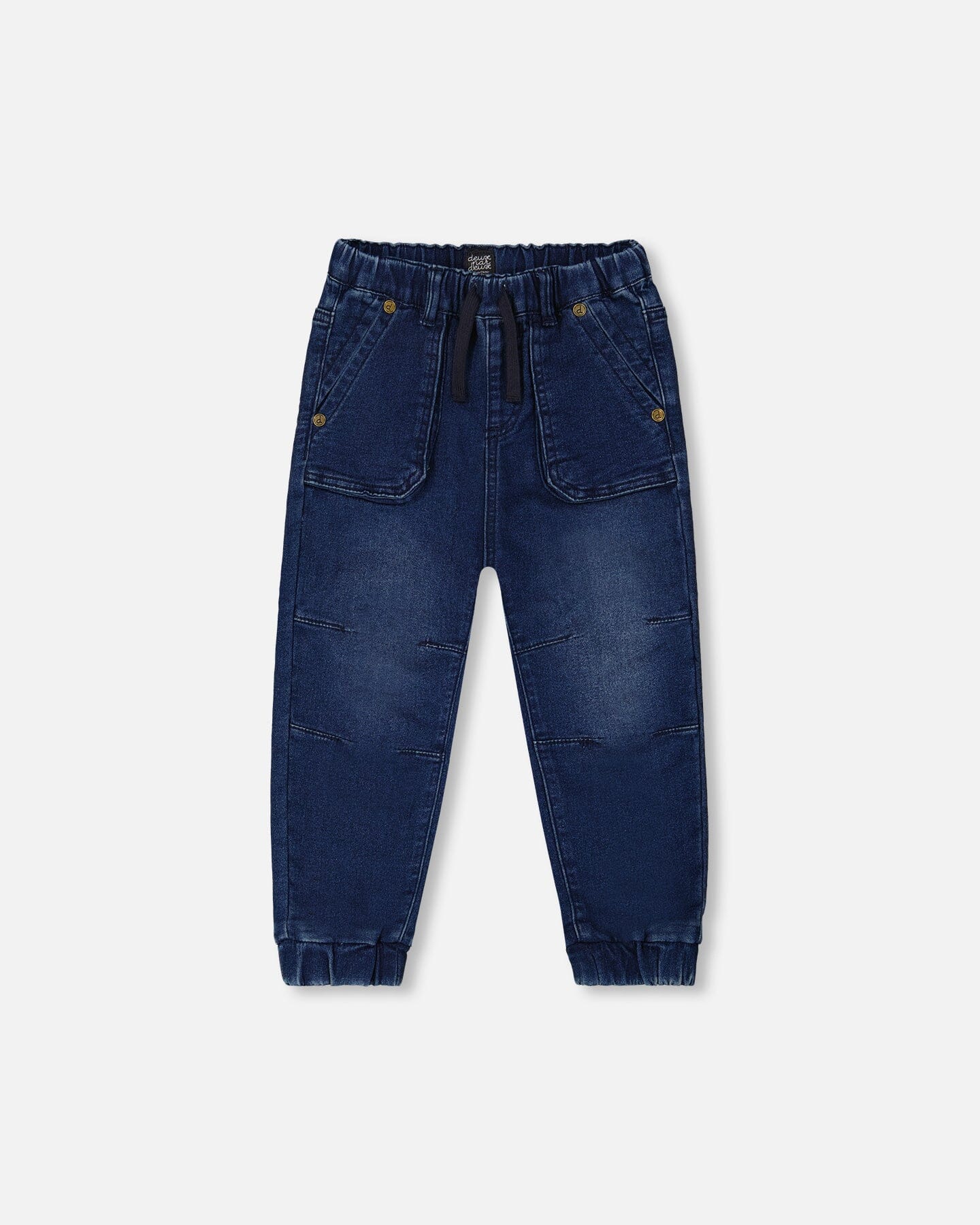 French Terry Denim Jogger Pant Dark Denim Blue-0