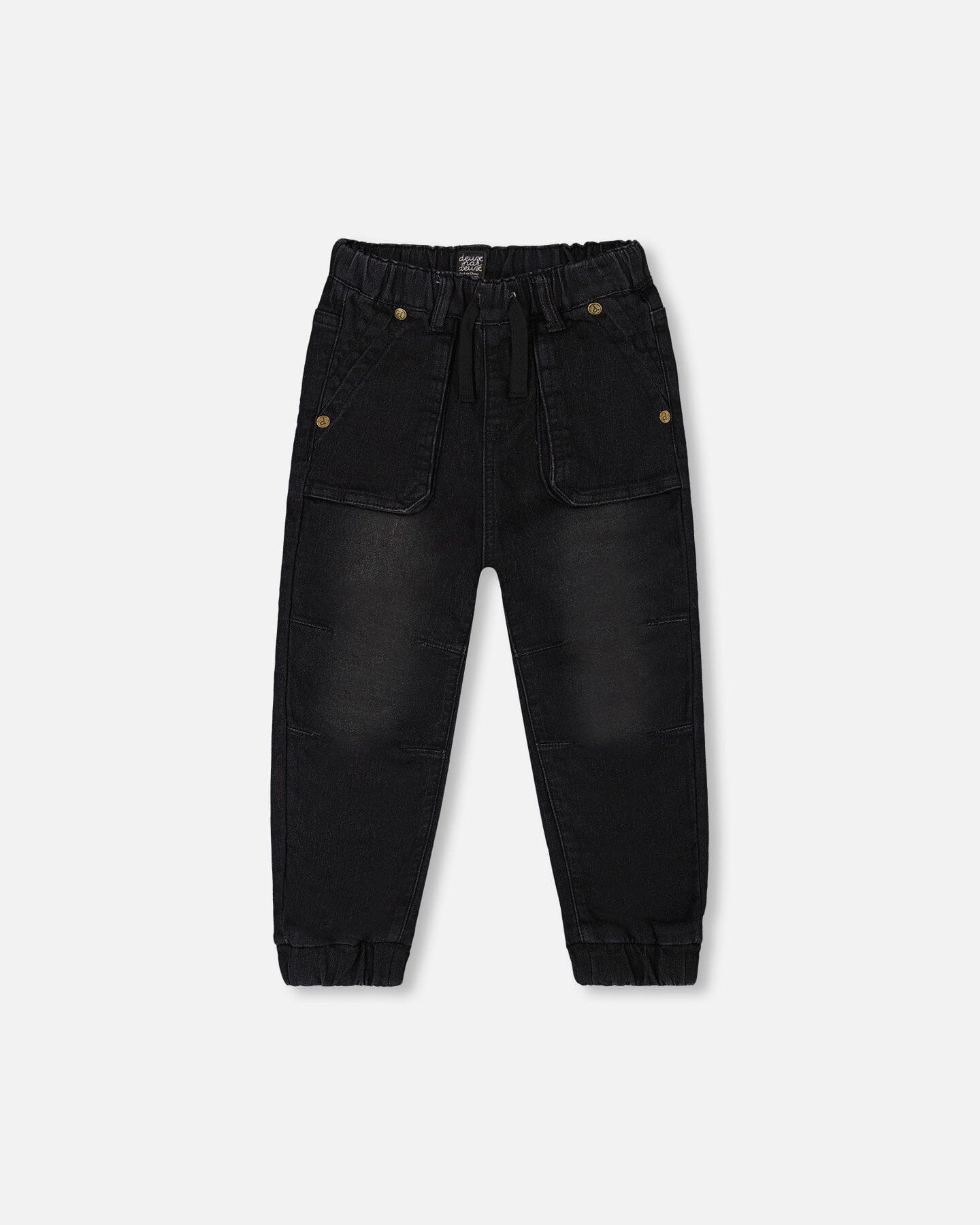 French Terry Denim Jogger Pant Black Jeans-0