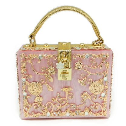 Pearl Rhinestone Bucket Bag