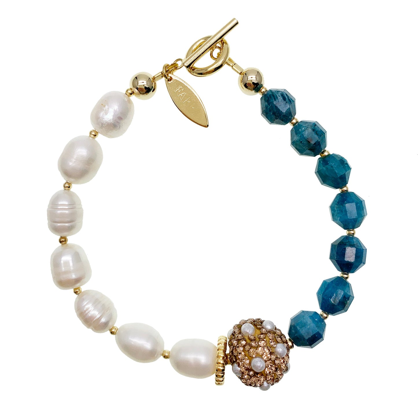 Apatite With Freshwater Pearls Bracelet GB002-0