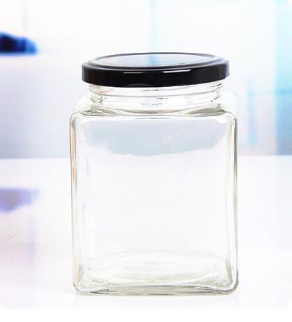 20 X Honey Glass Jar Square 380 ML-0