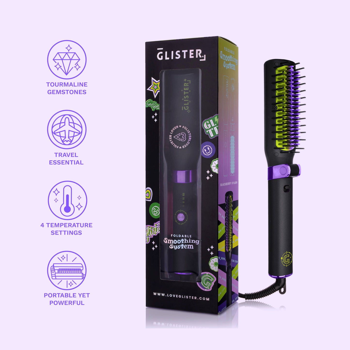 Foldable Hot Brush with Anti-Frizz Smoothing System-3