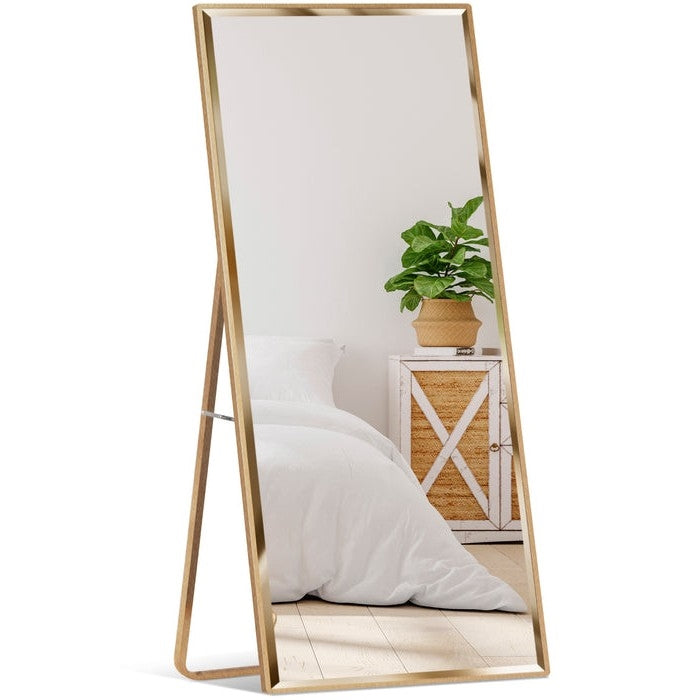 Gold Large Full Length Leaning Wall or Hanging Mirror-0