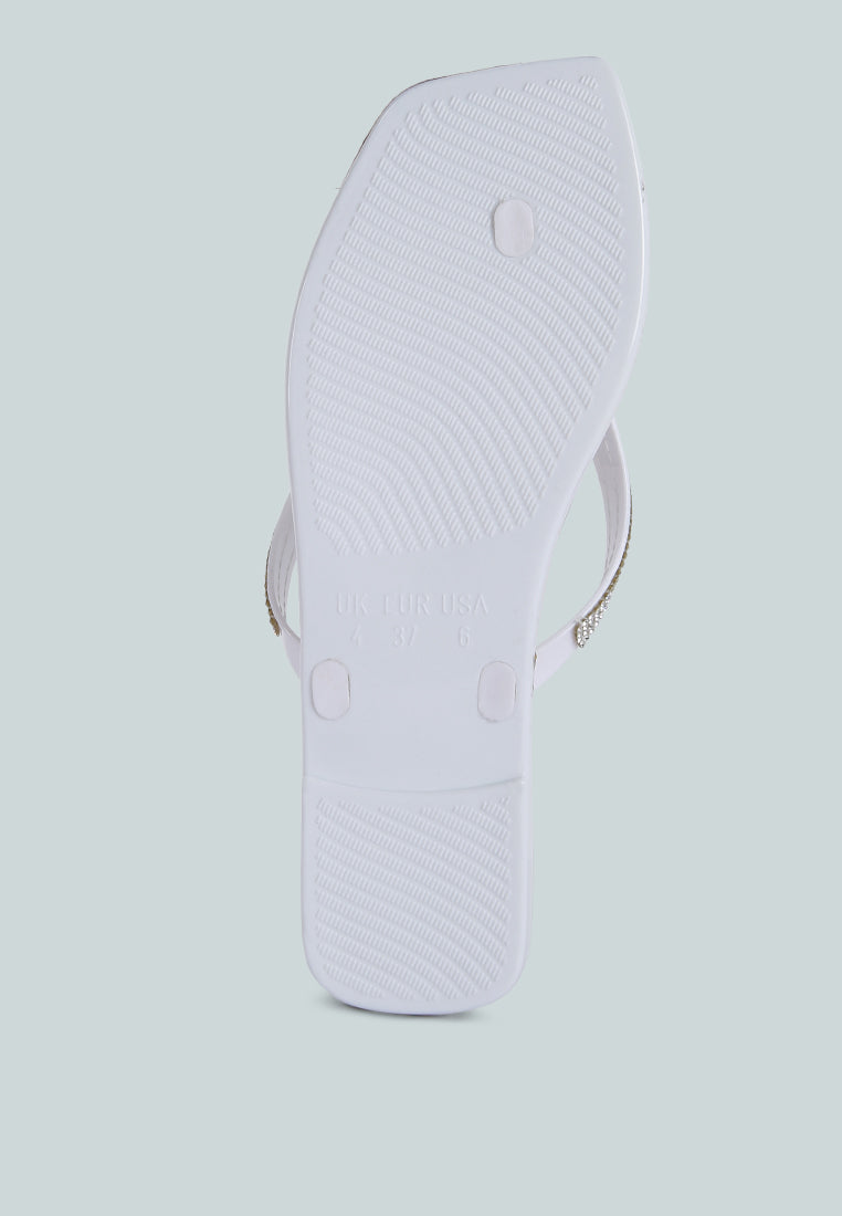 Golightly Diamante Stud Detail Thong Flats-4