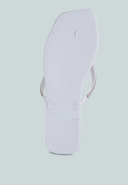 Golightly Diamante Stud Detail Thong Flats-4