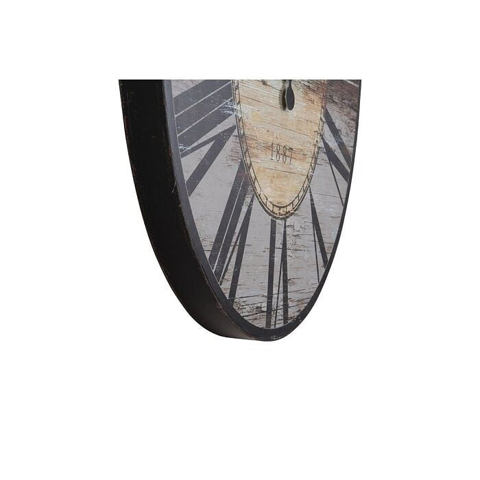 Gray Oversized Distressed Paris Wood Wall Clock-1