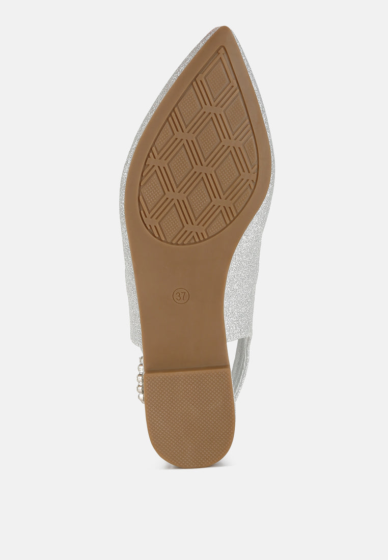 Giora Glitter Slingback Flat Sandals-1