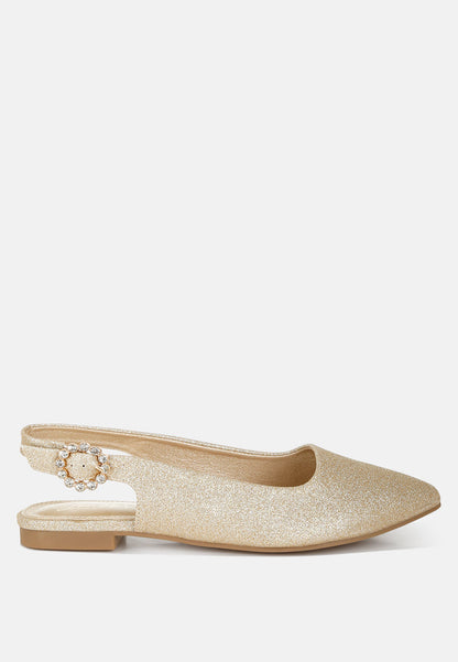 Giora Glitter Slingback Flat Sandals-0