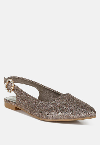 Giora Glitter Slingback Flat Sandals-4