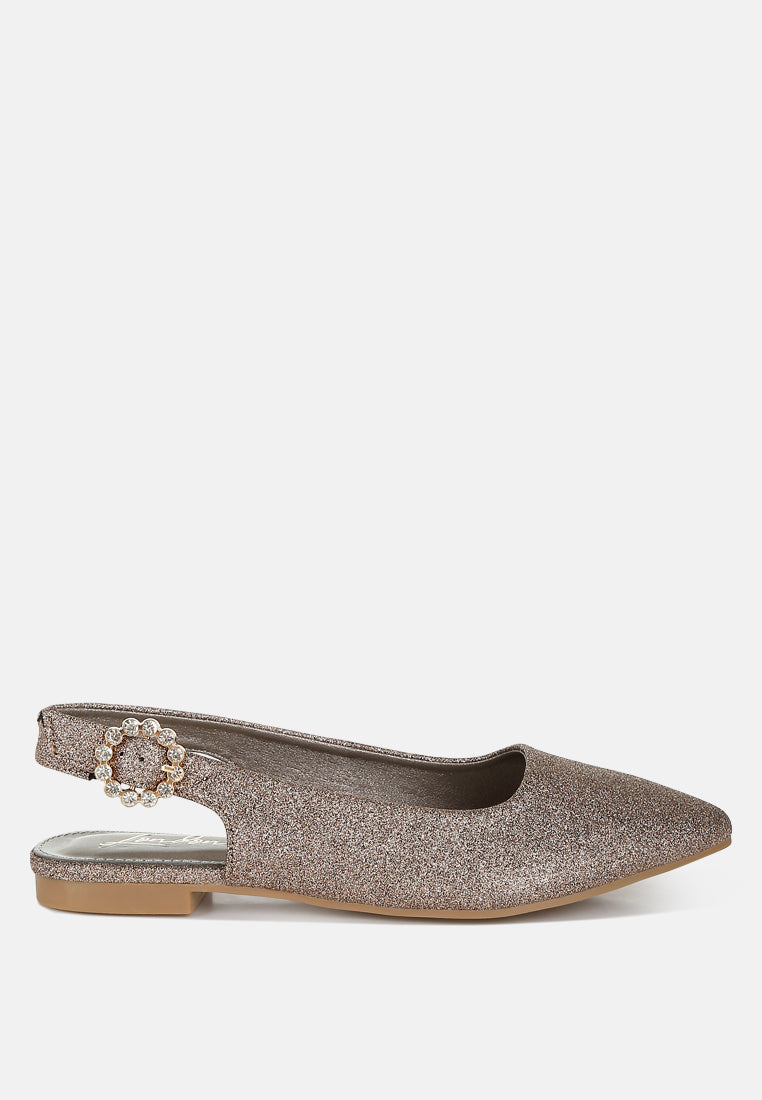 Giora Glitter Slingback Flat Sandals-2