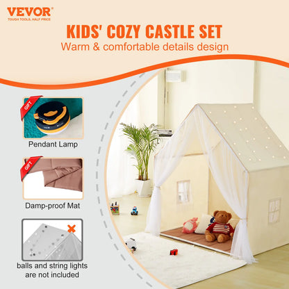 Kids Play Tent with Mat & Light