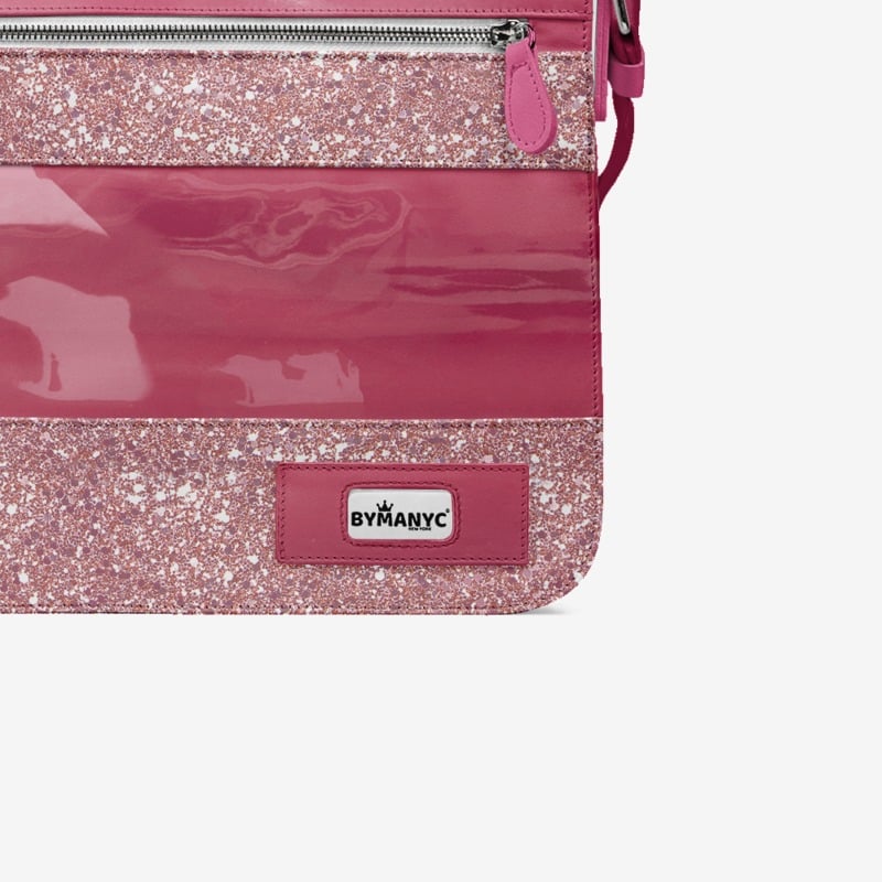 Glitter Pink Messenger Bag 16” | BYMANYC ® New York Glam Street Edition-2