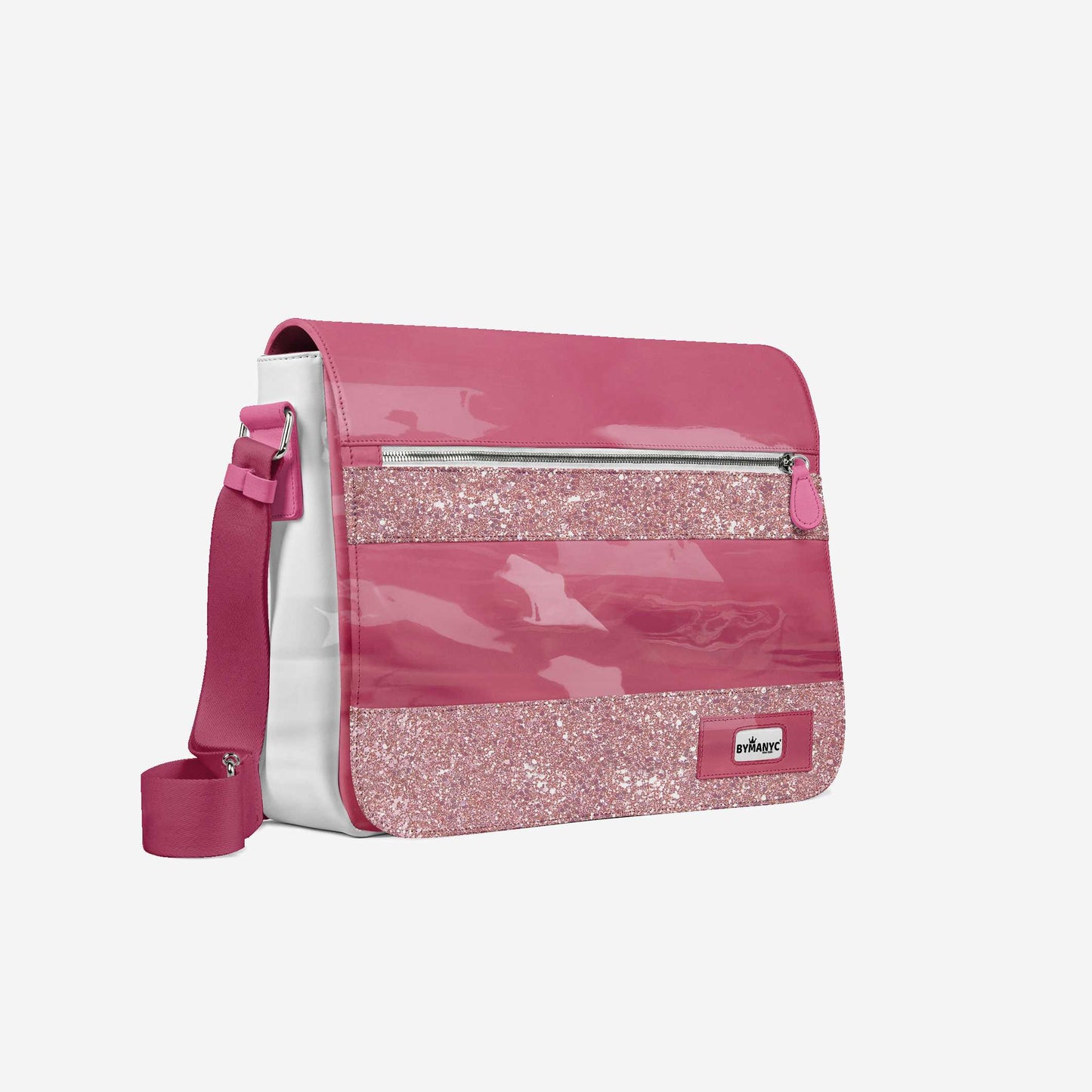 Glitter Pink Messenger Bag 16” | BYMANYC ® New York Glam Street Edition-0