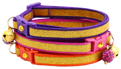 Gold Glitter Breakaway Cat Collar-0