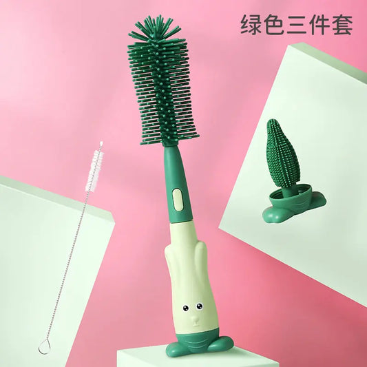 3-in-1 Baby Bottle Brush Set with Silicone Cleaner