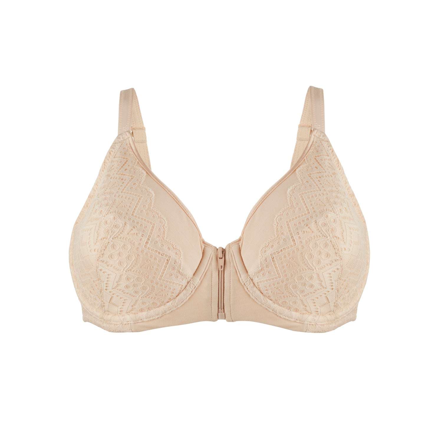 Grace - Silk & Organic Cotton Full Cup Front Zip Wired Bra-0