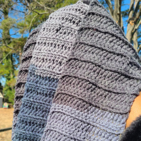 Blue and Grey Scarf Wool-0