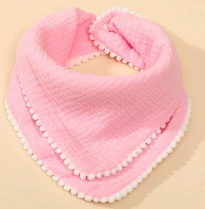 Cotton Gauze Baby Bibs with Lace for Newborns