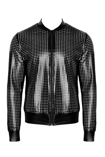 schwarze Powerwetlook Jacke H076 - 3XL-0