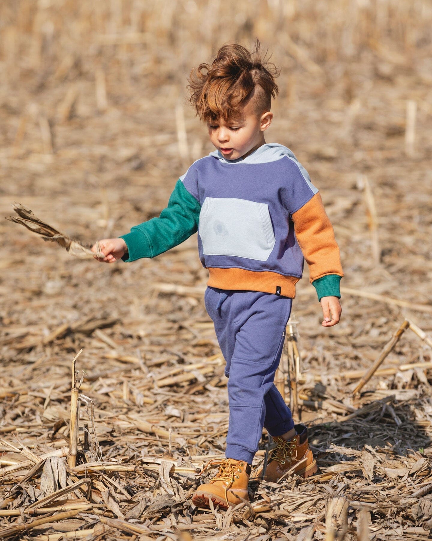 Fleece Sweatpants With Articulated Knees Blue-1