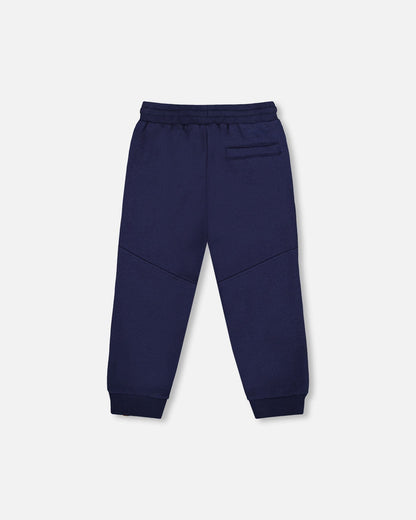 Fleece Sweatpants With Pockets Navy Blue-2