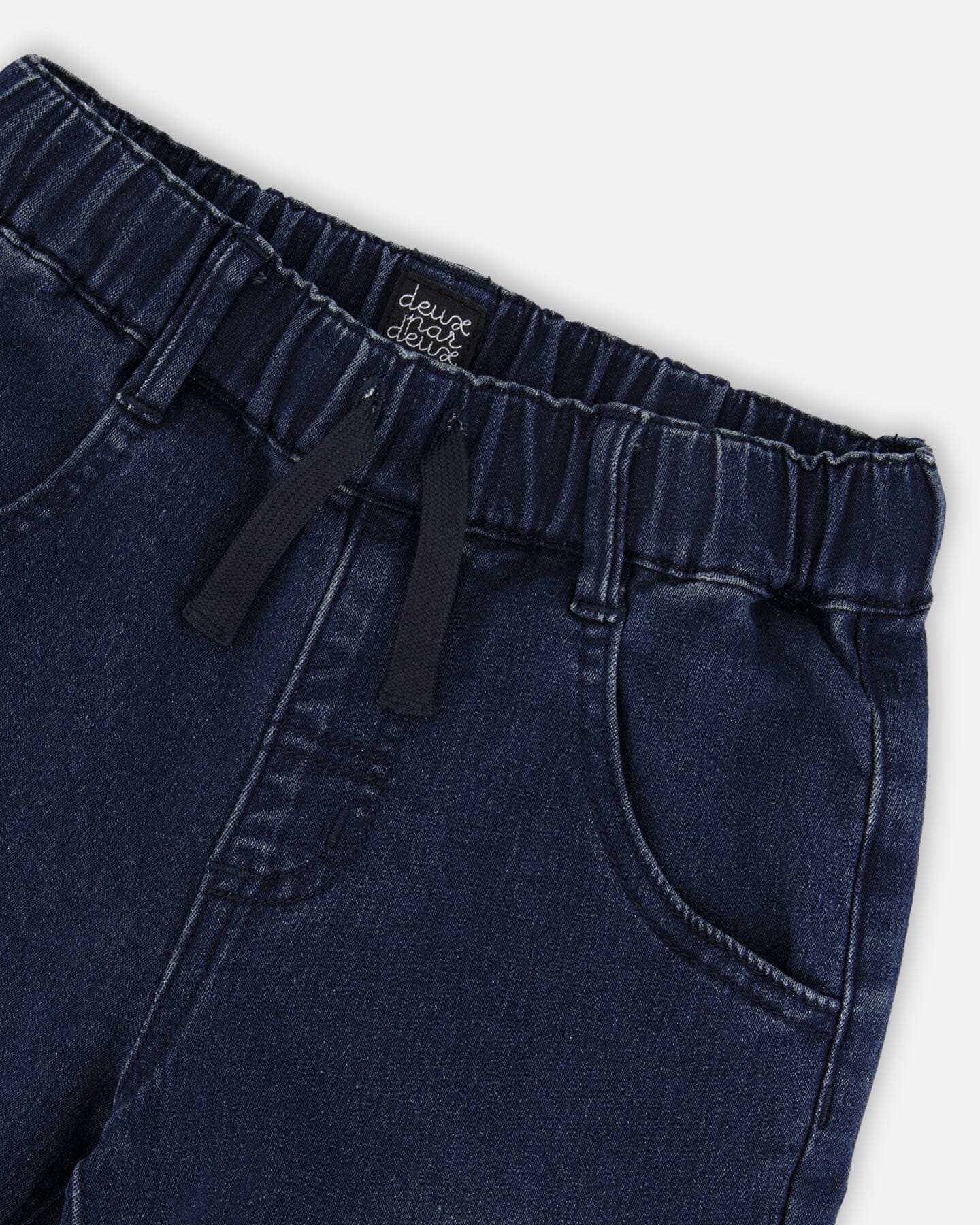 French Terry Jogger Pants Dark Blue Denim-3