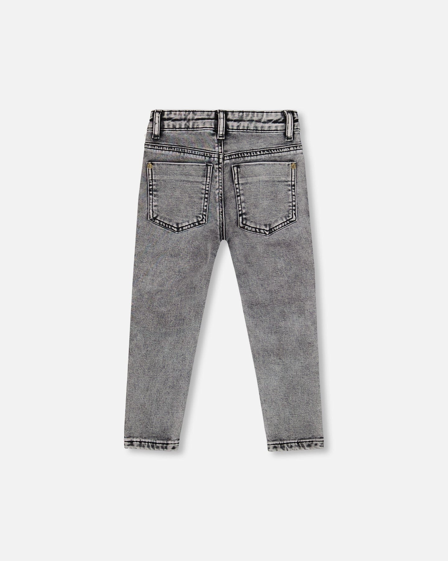 French Terry Black Denim Pants With Contrasting Patch-3