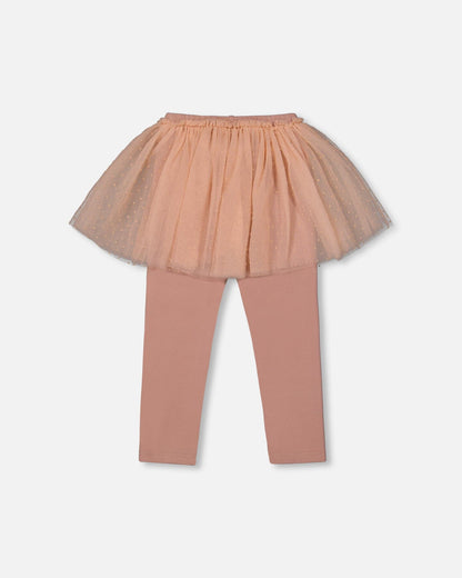 Leggings With Tulle Skirt Dusty Pink-2