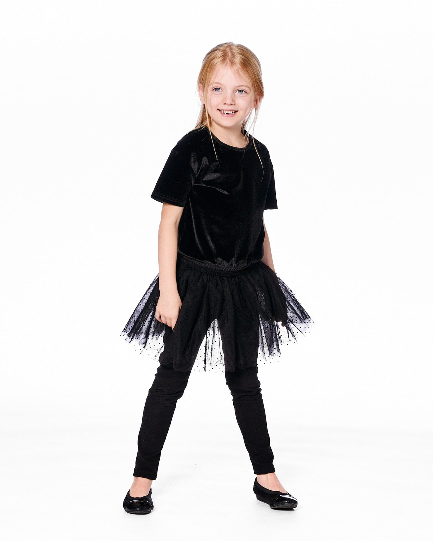 Leggings With Tulle Skirt Black-1