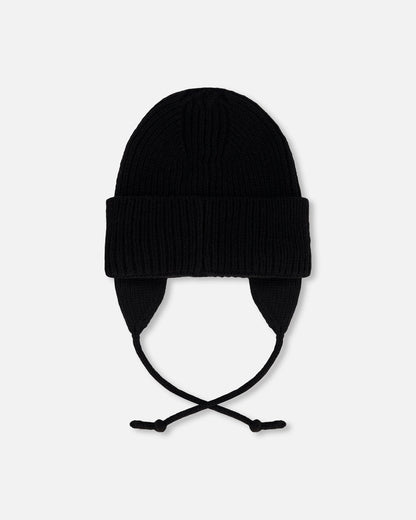 Baby Mid-Season Knit Hat Black-1