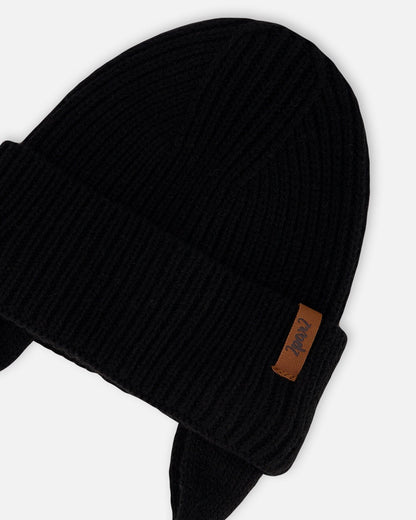 Baby Mid-Season Knit Hat Black-2