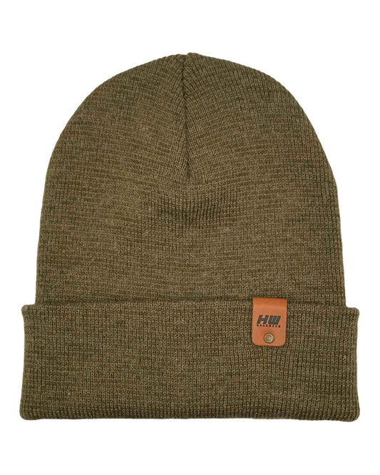 HAAKWEAR Classic  Fusion Cuffed Beanie - Brown / Green, Made in USA-0