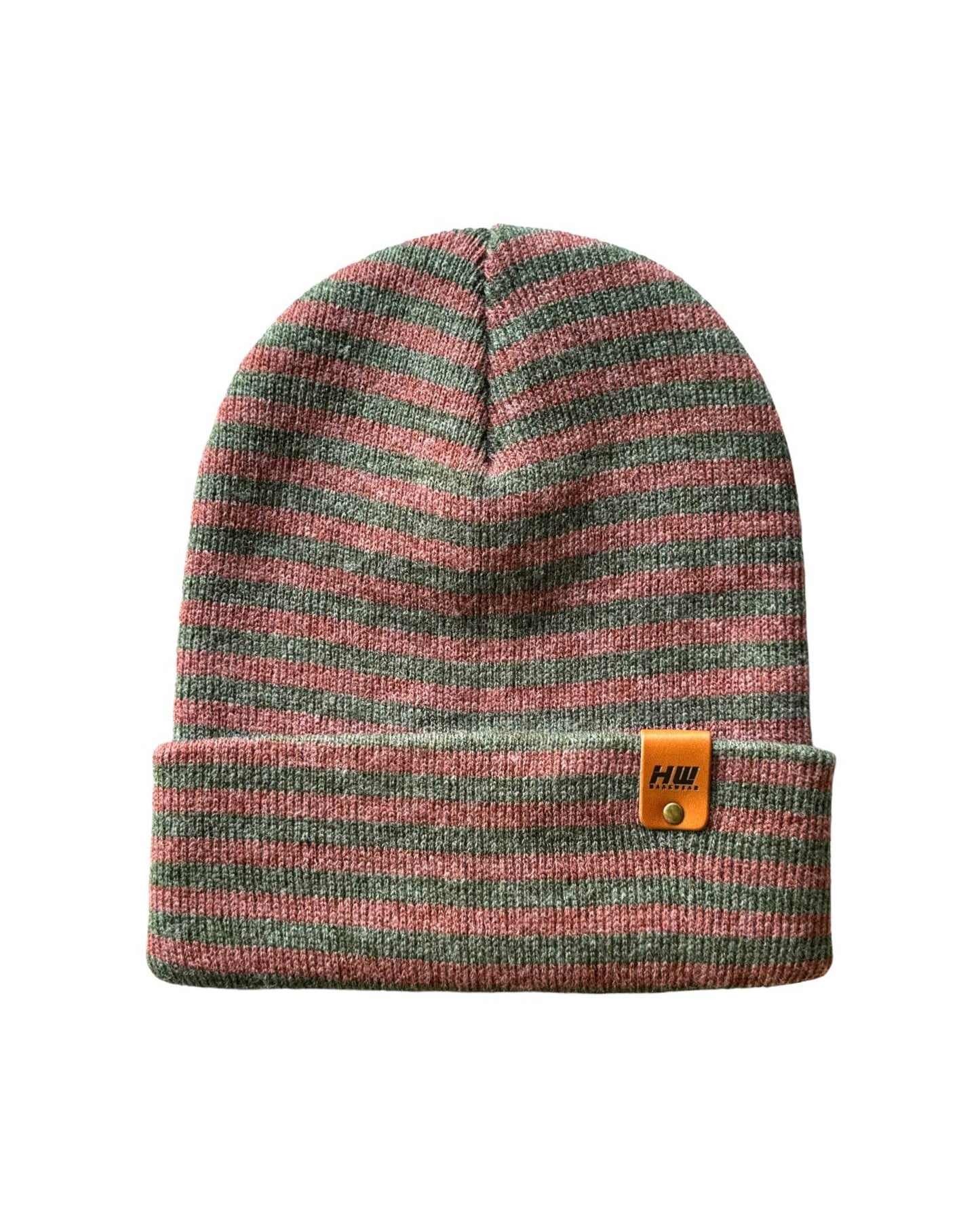 HAAKWEAR Classic RORO Cuffed Beanie / Hat - Burgundy / Green, Made in USA-0